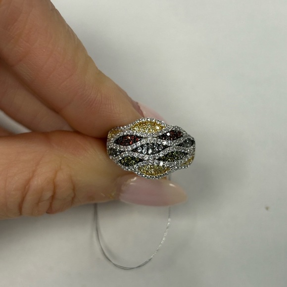 Suzy Levian Sterling Silver Multicolor CZ Ring Size NWT - Picture 2 of 8